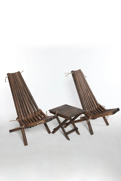 WoodenWorker Katlanır Ahşap Sandalye Takımı - Resim 2