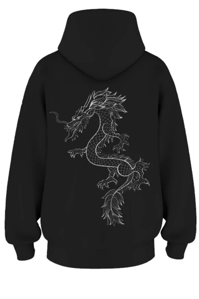 Oversize 'Fıre Snake' Baskılı Kapşonlu Hoodie Sweatshirt ürün görseli 1