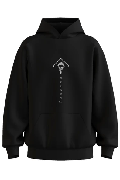 Oversize 'Fall' Baskılı Kapşonlu Hoodie Sweatshirt ürün görseli 1