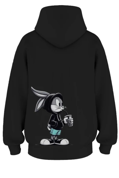 Oversize 'Banny' Baskılı Kapşonlu Hoodie Sweatshirt ürün görseli 1