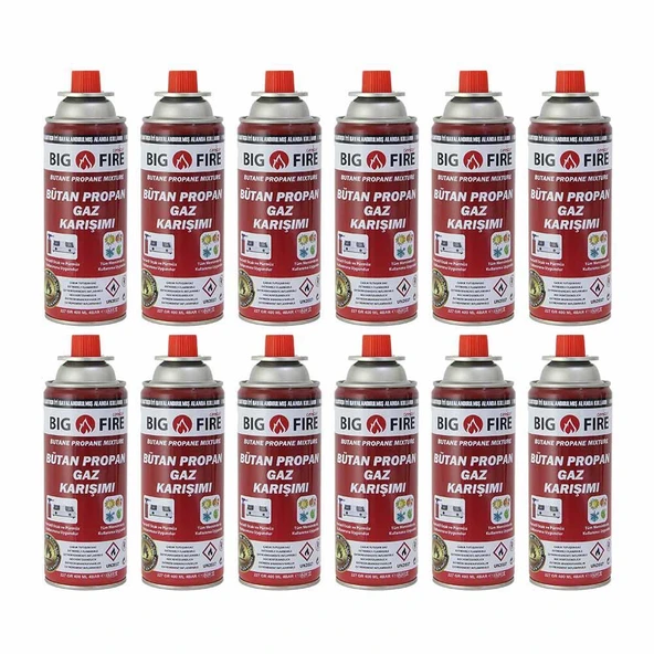Big Fire Power 227gr Valfli Gaz Kartuşu  Onikili Set 12Lİ SET ürün görseli 1