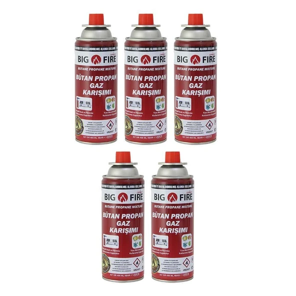 Big Fire Power 227gr Valfli Gaz Kartuşu  Beşli Set ürün görseli 1