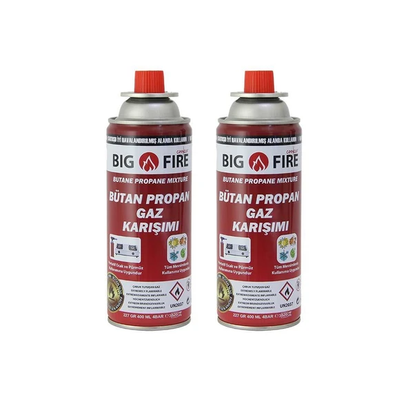 Big Fire Power 227gr Valfli Gaz Kartuşu  İkili Set ürün görseli 1