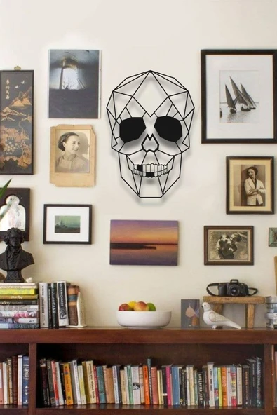 KURUKAFA SKULL METAL DUVAR DEKORU - Resim 2