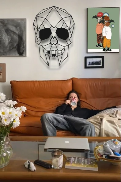 KURUKAFA SKULL METAL DUVAR DEKORU - Resim 5