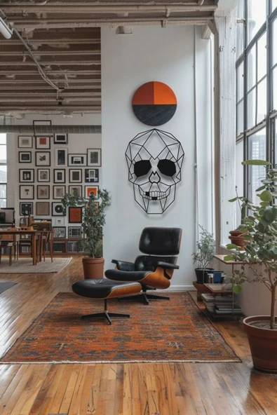 KURUKAFA SKULL METAL DUVAR DEKORU ürün görseli 1
