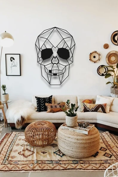 KURUKAFA SKULL METAL DUVAR DEKORU - Resim 4