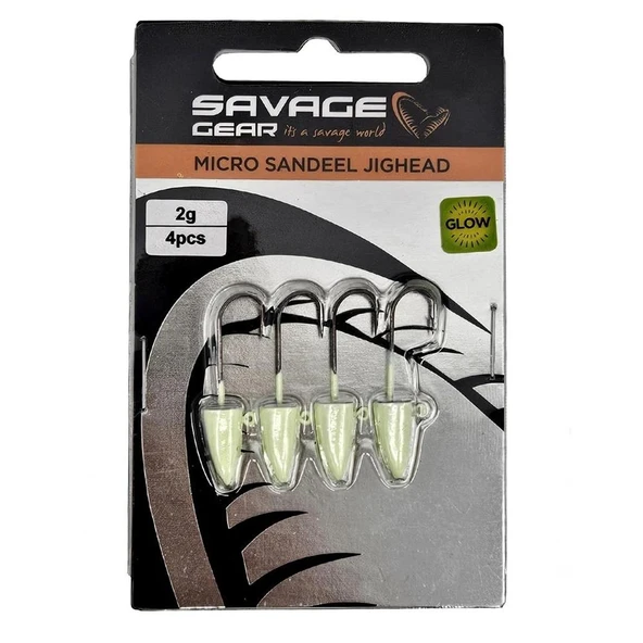 Savage Gear LRF Micro Sandeel Glow Jigg Head - Resim 2