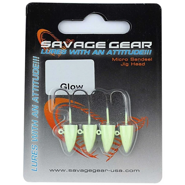 Savage Gear LRF Micro Sandeel Glow Jigg Head - Resim 3