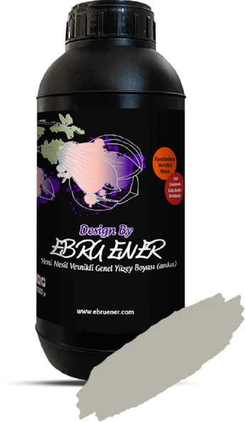 Ebru Ener Anka Vernikli Genel Yüzey Boyası Grej (Gri Bej) 1000 gr. ürün görseli 1