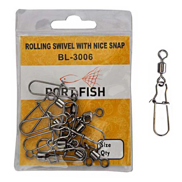 PortFish Rolling Swivel With Nice Snap Klipsli Fırdöndü ürün görseli 1