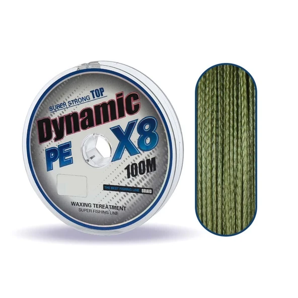 Dynamic PE Braided Line x8 Green İp Olta Misinası 100mt ürün görseli 1
