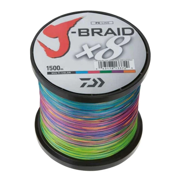 Daiwa J-Braid x8 Multicolor İp Olta Misinası 1500mt ürün görseli 1