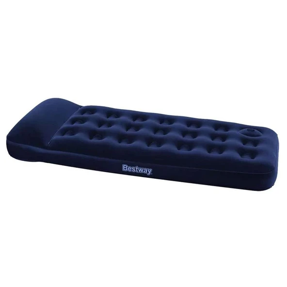 Bestway Pavillo Jr Twin Flocked Air Bed Tek Kişilik Şişme Kamp Yatak Lacivert ürün görseli 1