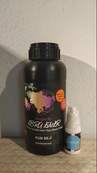 Ebru Ener Anka Vernikli Genel Yüzey Boyası Kum Beji 500 gr. ve Katkı Maddesi 15 gr. ürün görseli 1