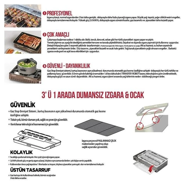 Orcamp Dumansız Izgara Ocak - Resim 3