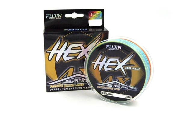 Fujin Hex Braid x4 Multi Color PE İp Olta Misinası 300 mt ürün görseli 1