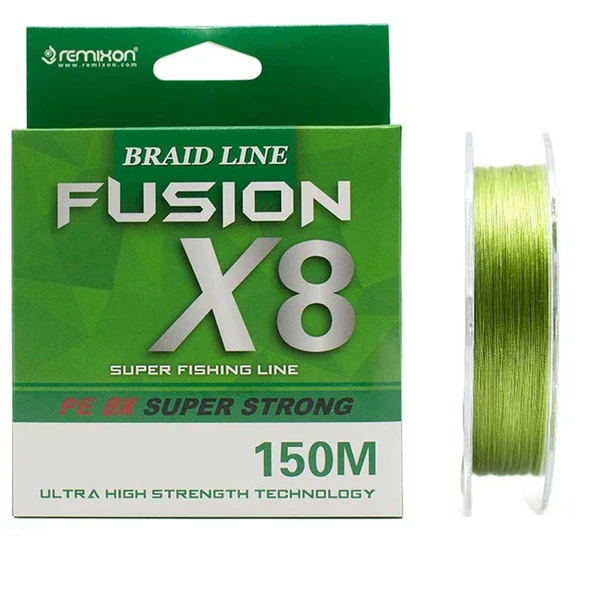 Remixon Fusion x8 Green İp Olta Misinası 150mt ürün görseli 1