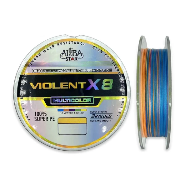 AlbaStar Violent X8 PE Line MultiColor Olta Misinası 150 mt ürün görseli 1