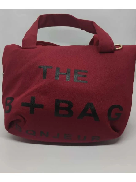 Tote Bag Baskılı Bordo Bez Çanta ürün görseli 1