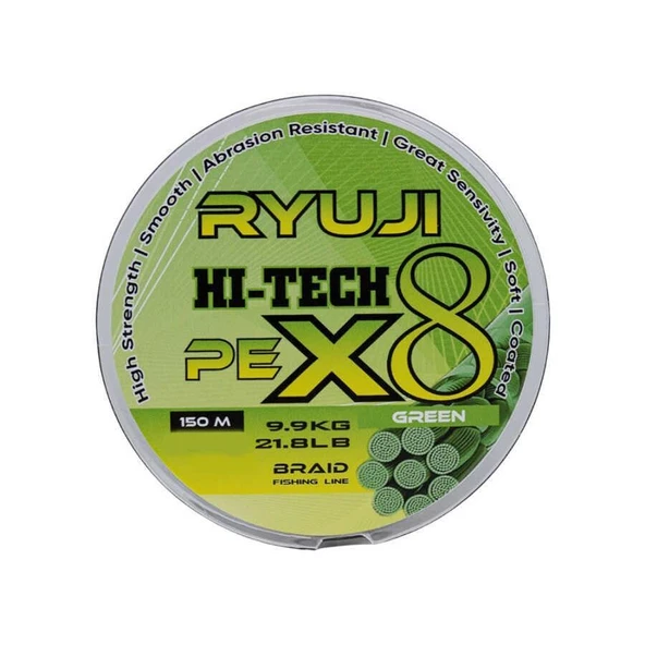Ryuji Hi-Tech x8 Green İp Misina 150mt - Resim 2