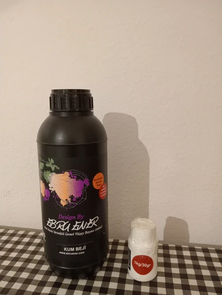 Ebru Ener Anka Vernikli Genel Yüzey Boyası Kum Beji 1000 gr. ve Katkı Maddesi 30 gr. ürün görseli 1