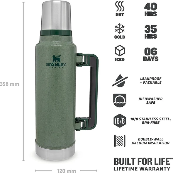 Stanley Klasik Vakumlu Çelik Termos 1.4 Lt - Resim 10