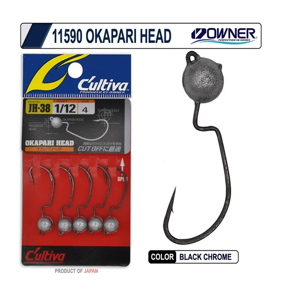 Owner Cultiva 11590 Okappari Head Lrf Jighead  Black Chrome 2,4 GR ürün görseli 1