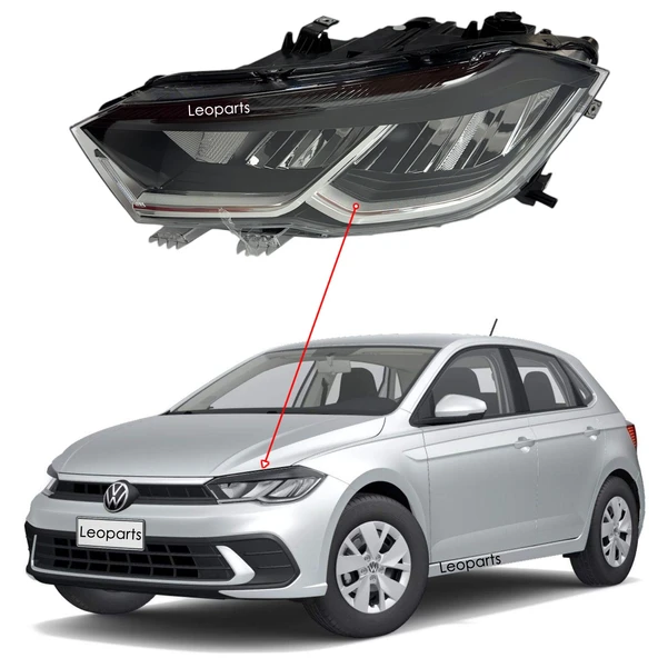 Leoparts Volkswagen Polo Far Lambası Sol (Ledli) 2021-2023 2G1941005C ürün görseli 1