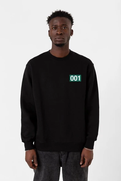 Squid Game Player 001 Siyah Erkek 2ip Sweatshirt ürün görseli 1