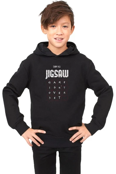 Jigsaw Game Isn_t Over Yet Siyah Çocuk 3ip Kapşonlu ürün görseli 1