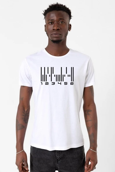 Dark Matter The Android Barcode Beyaz Erkek Bisikletyaka Tshirt ürün görseli 1