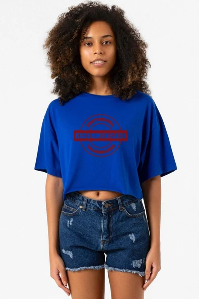 John Wick Continental Excommunicado Mavi Kadın Crop Tshirt ürün görseli 1