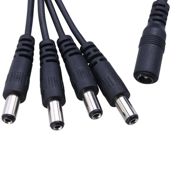 4'lü DC Power Jack Çoklayıcı Kablo ( 1 Dişi Uç / 4 Erkek Uç ) ürün görseli 1