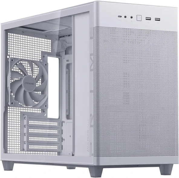 Asus Prime AP201 1 Fanlı Beyaz mATX Bilgisayar Kasası Outlet ürün görseli 1