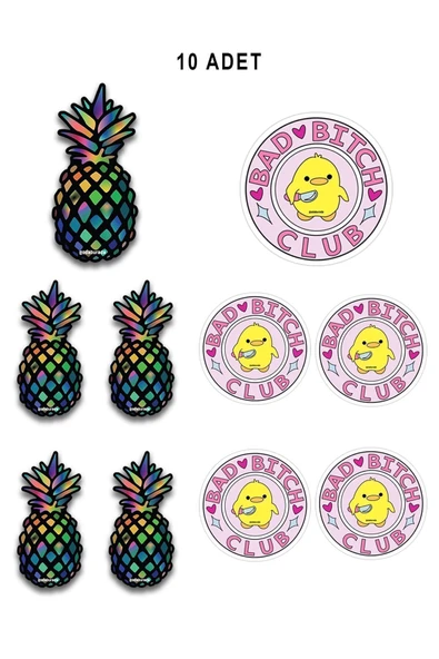 Birben Psikopat Civciv Ve Ananas Tasarımlı Dekoratif Araba Kokusu 10lu Paket ürün görseli 1