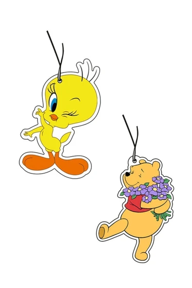 Birben Tweety Ve Winnie The Poo Dekoratif Oto Kokusu Ve Aksesuar Seti ürün görseli 1