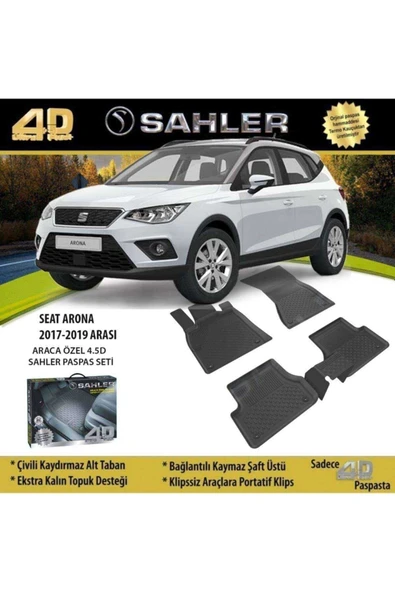 Sahler Seat Arona 2017-2021 4.5d Havuzlu Paspas Siyah ürün görseli 1