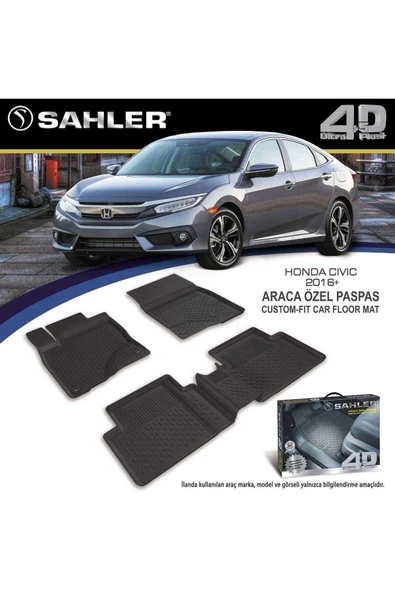 Sahler Honda Civic Havuzlu Paspas 4d 2017 Sedan Hb Uyumlu ürün görseli 1