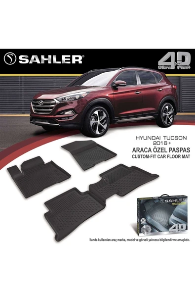 Sahler Hyundai Tucson 2016-2020 4.5d Havuzlu Paspas Siyah ürün görseli 1