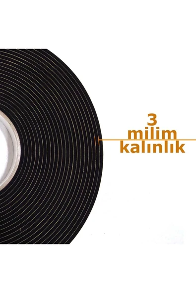 Birben Kapı Pencere Bandı Yapışkan Sünger 3 Milim Kalınlık 15 Milim Genişlik 10 Metre Uzunluk / Epdm-3*15 ürün görseli 1