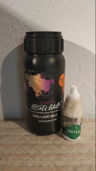 Ebru Ener Anka Vernikli Genel Yüzey Boyası Grej (Gri Bej) 250 gr. ve Katkı Maddesi 7,5 gr. ürün görseli 1