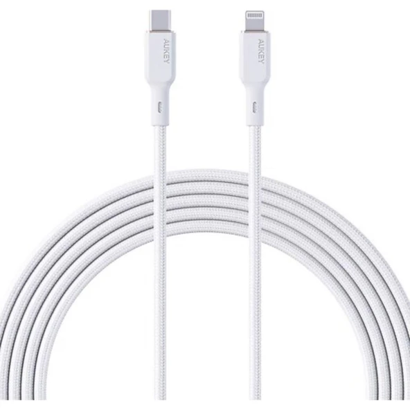Aukey CB-NCL1-WH 480Mbps Type-C Lightning Kablosu 1.8 metre ürün görseli 1