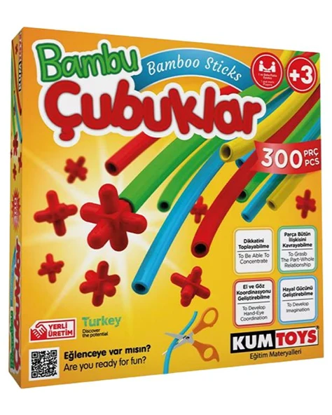Kumtoys Bambu Çubukları 300 Parça RD5462 ürün görseli 1