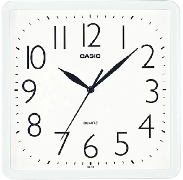 CASIO IQ-06-7DF BEYAZ 24CM KARE DUVAR SAATİ ürün görseli 1