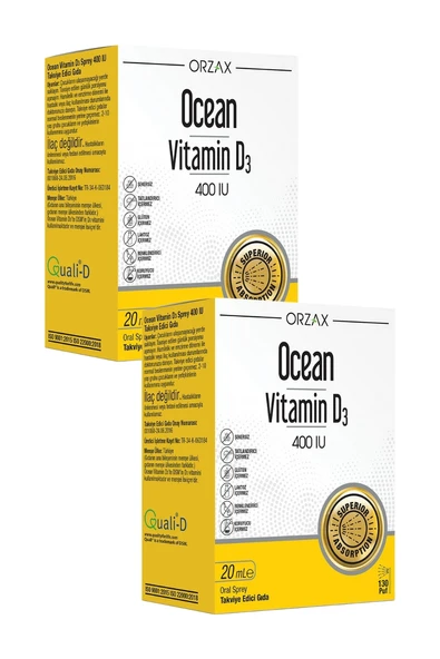 Ocean Vitamin D3 400 IU Sprey 20 ml x 2 Adet ürün görseli 1