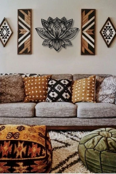 MANDALA LOTUS ÇİÇEĞİ METAL DUVAR DEKORU - Resim 4