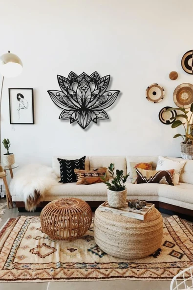 MANDALA LOTUS ÇİÇEĞİ METAL DUVAR DEKORU - Resim 2