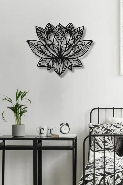 MANDALA LOTUS ÇİÇEĞİ METAL DUVAR DEKORU - Resim 3