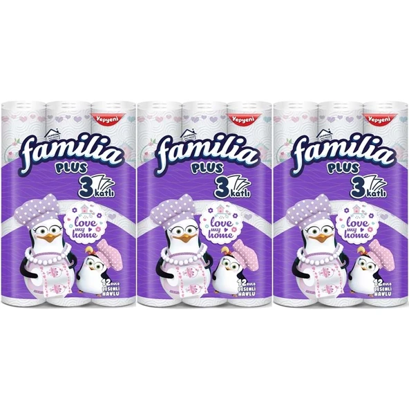 Familia Kağıt Havlu Plus Desenli 36 Lı Pk (3 Katlı) (3PK*12) Love My Home ürün görseli 1